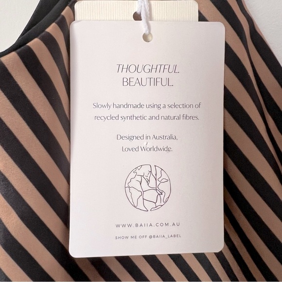 Baiia Valencia Mix Match Striped One Shoulder Reversible Swim Bikini Top NEW - Picture 4 of 11